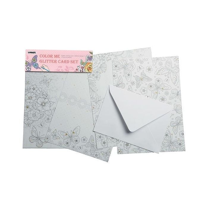 HOBBY2YOU Color Me Card set Flower ( 4 kort/4 kuverter)