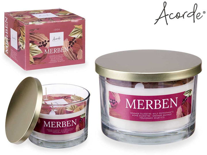 Acorde - Kæmpe premium duftlys i glas med metallåg 12,5 x 9 cm