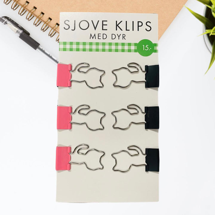 Sjove Klips med dyr 6stk (info)