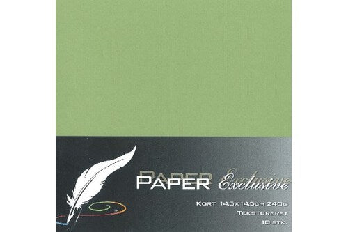 HOBBY2YOU Kort 14,5x14,5cm 240g oliven tekstureret 10stk. ⎮ 5700130140519 ⎮ VE_014051