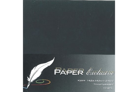 HOBBY2YOU Kort 14,5x14,5cm 240g sort tekstureret 10stk. ⎮ 5700130140557 ⎮ VE_014055