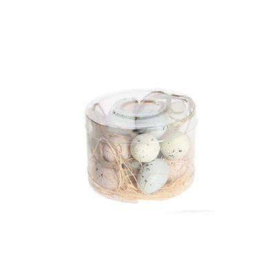 Æg til ophæng, H 11,50cm, Dia 2cm, 18/boks, Lyse brun/Blå ⎮ 5713582594281 ⎮ DG_000421