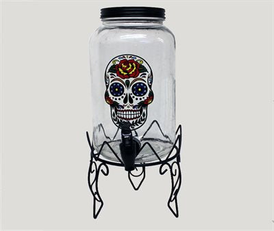 Glas dispenser på fod 37cm. Kranie motiv ⎮ 7392870250252 ⎮ GT_001784