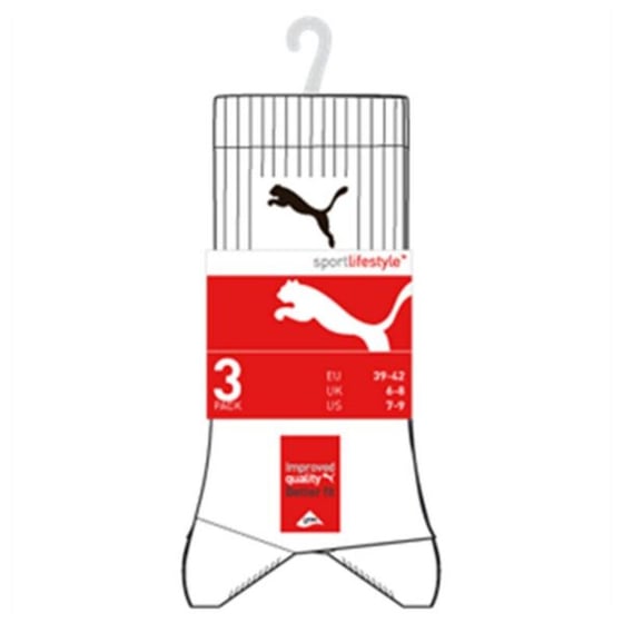 Sportsstrømper Puma SPORT (3 Par) Hvid, str. 43-46 ⎮ 8713537330039 ⎮ BB_S2010565