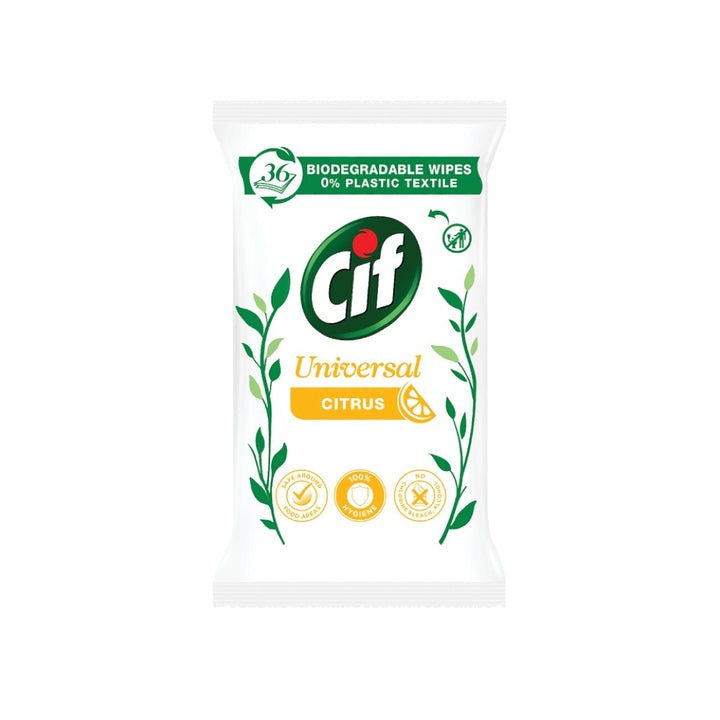 Cif - Biodegradable Rengøringsservietter citrus 36s.
