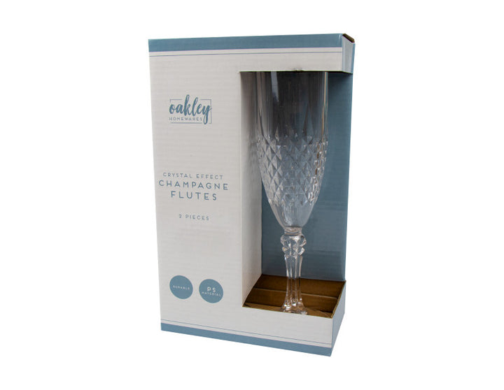 Crystal Effect Champagne Flutes 2pk - Dollarstore.dk