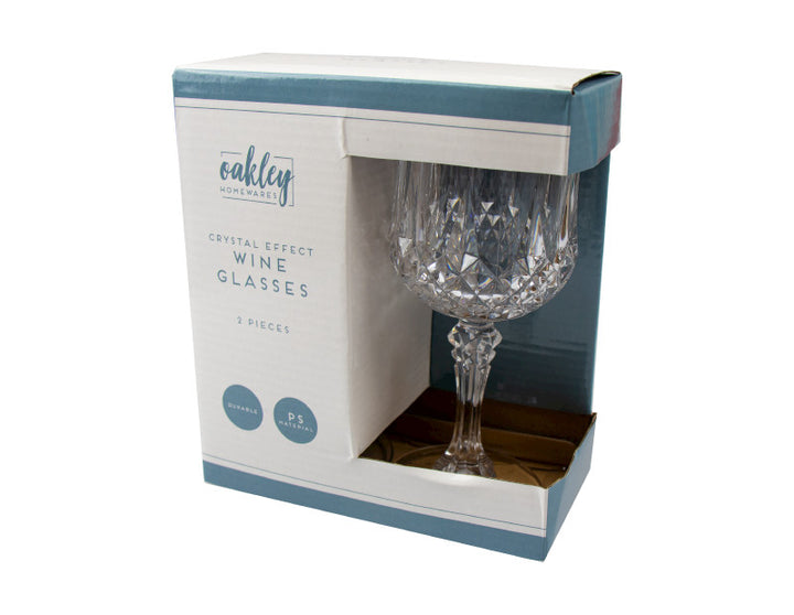 Crystal Effect Wine Glasses 2pk - Dollarstore.dk