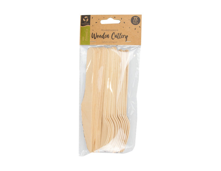 Wooden Cutlery - 18 Pack - Dollarstore.dk