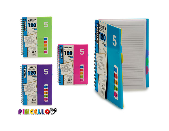 Notebook b5 num 4 col surt 120pag 70 gr