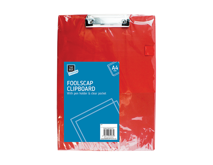 Rødt A4 Foolscap Clipboard - Dollarstore.dk
