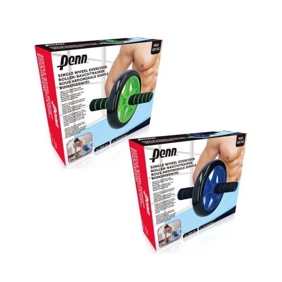 Penn - Abs training roller op til 100kg (bemærk fås i blå eller grøn, vi sender et tilfældigt farve) Ø20cm