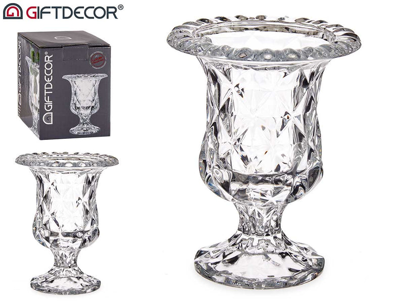 Giftdecor - Glasvase af hærdet glas 14,5cmx11 premium design.