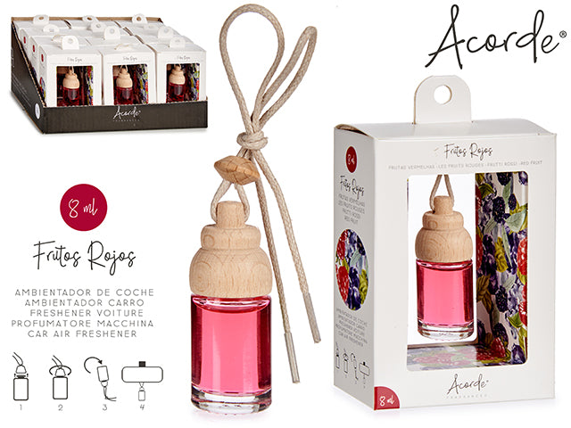 Acorde - Aromaglas på reb. bilduft format 8ml Røde frugter
