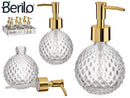 Berilo - Gold edition Sæbedispenser i hærdet glas 8,5 x 8,5 x 15 cm 200ml klar