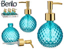 Berilo - Gold edition Sæbedispenser i hærdet glas 8,5 x 8,5 x 15 cm 200ml blå