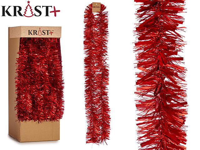 Krist - Guirlande 200x9cm - Metalisk Rød