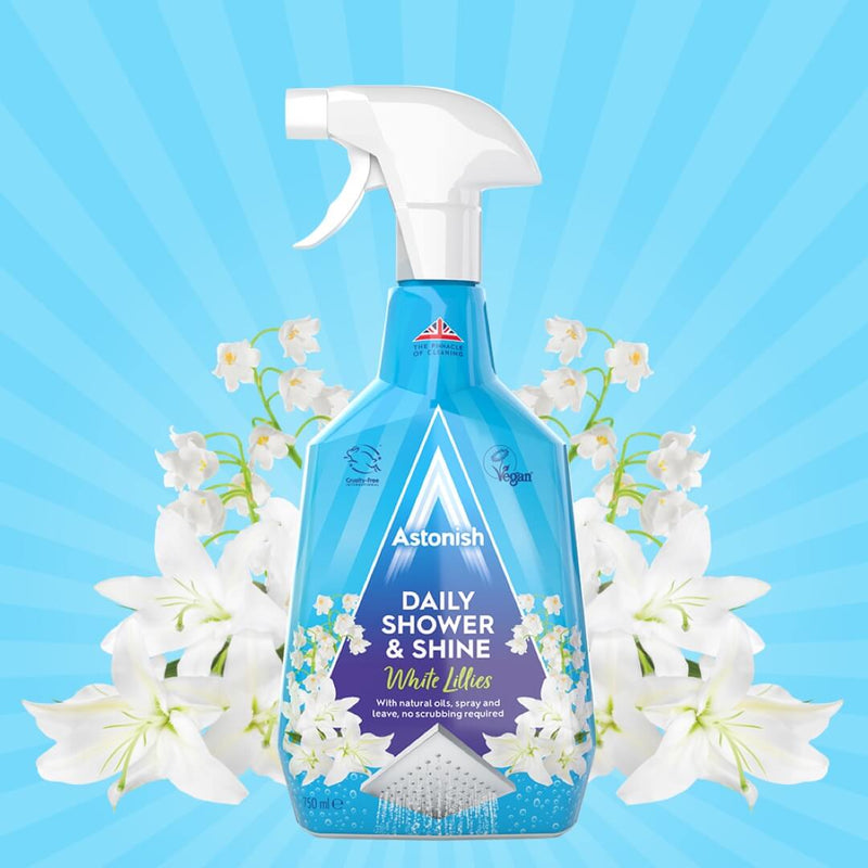 Astonish - Rengøring & Glans Spray Til Bad Værelse 750ml - Hvide Liljer