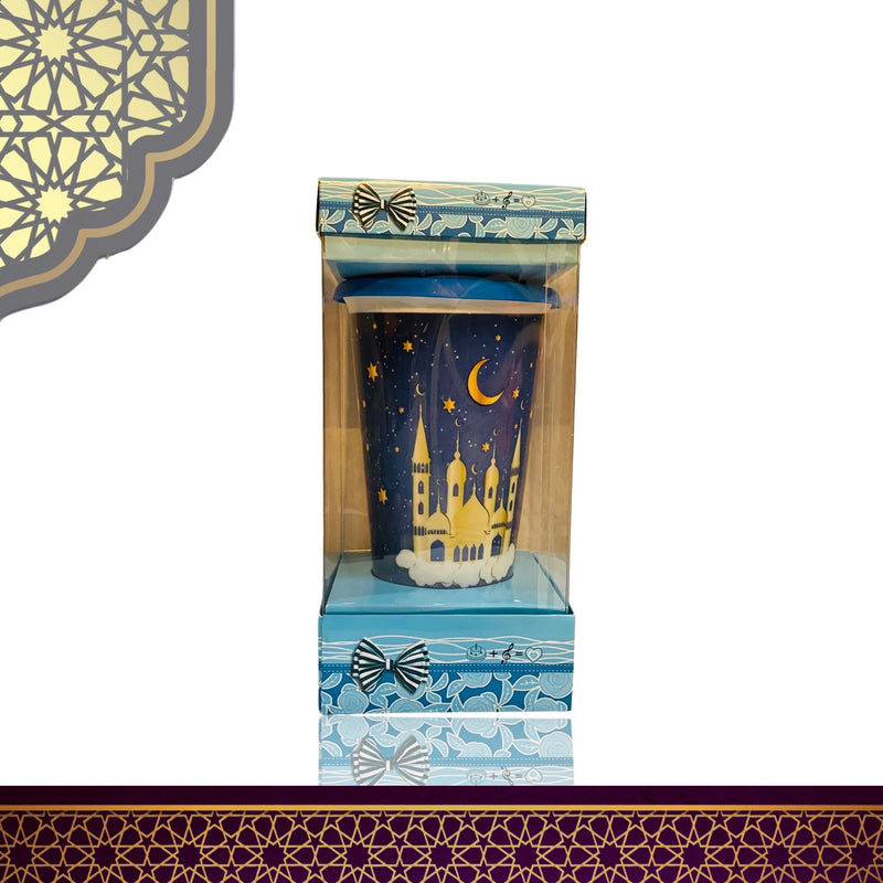 Ramadan - Termokrus Keramisk Med Siliconelåg I Gaveæske - Gul Moské