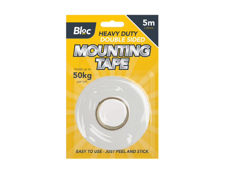 BloC - Tung sager doubleklæb tape op til 50kg - 5meter