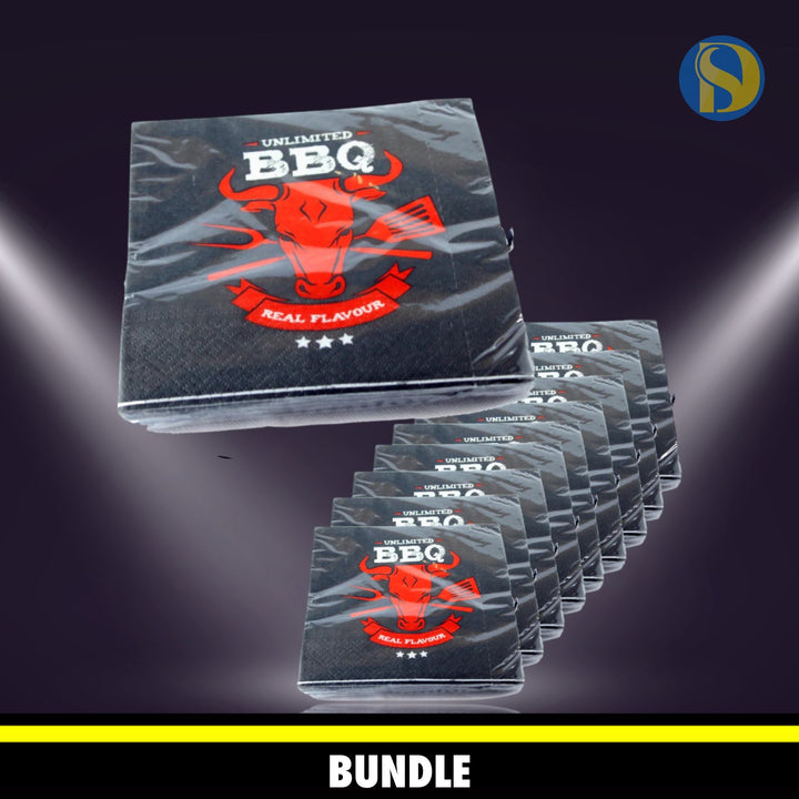 BBQ Unlimited - 10 Pakker Servietter 16,5x16,5cm 2-lags