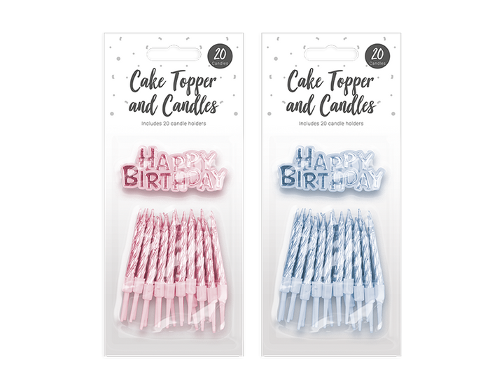 Pop party faves - Kagelys med holder og skilt