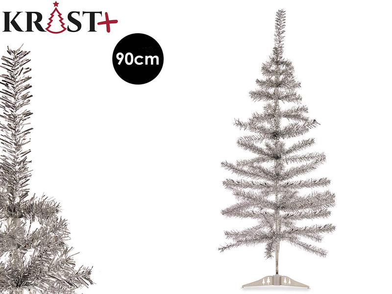 Krist - Juletræ Mettalisk Sølv 90cm (kunstig)