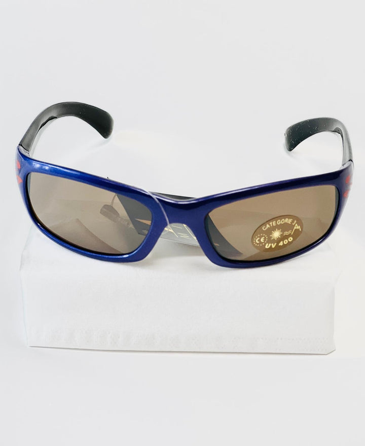 Børne solbriller UV - lilla & sort med flamme