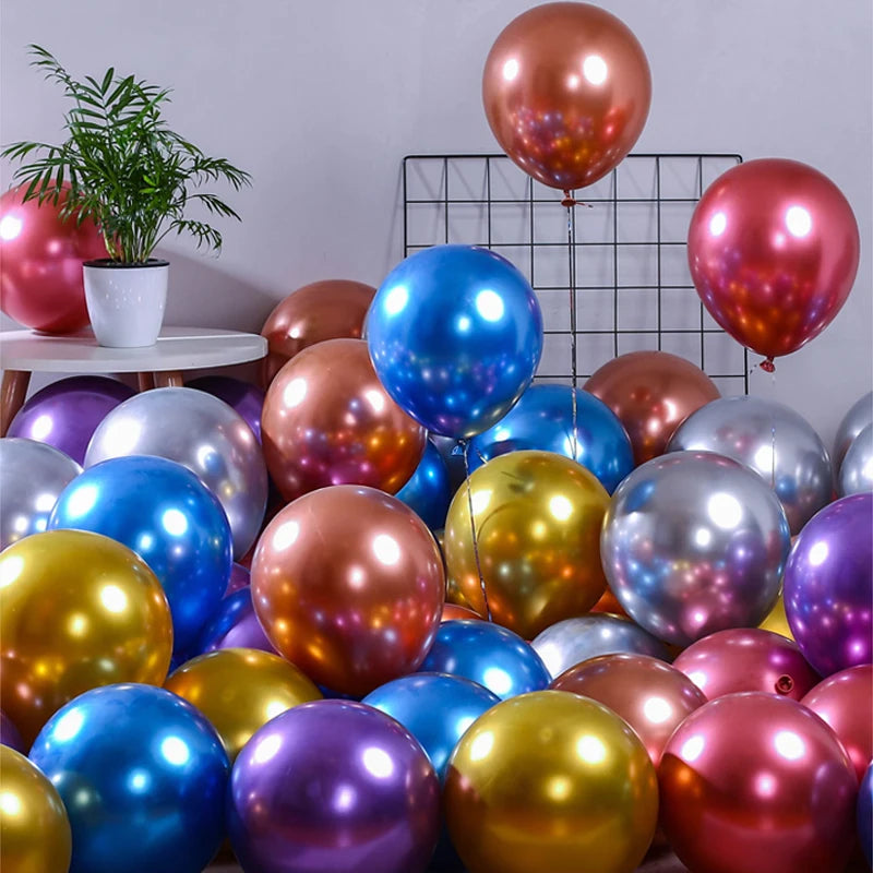 Partytime - 50 metalliske balloner 10" - 25cm blandet farver