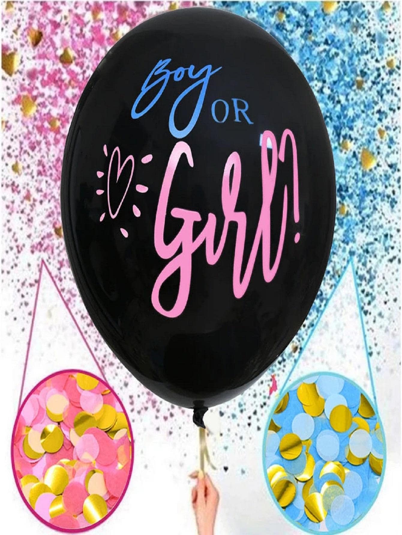 ColorParty - 90cm Boy or Girl overraskelse ballon (byg selv sæt)