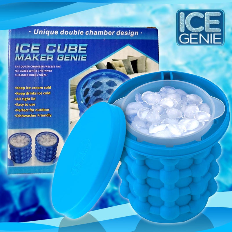isterningebakke silikone med låg - Ice Cube Maker Genie