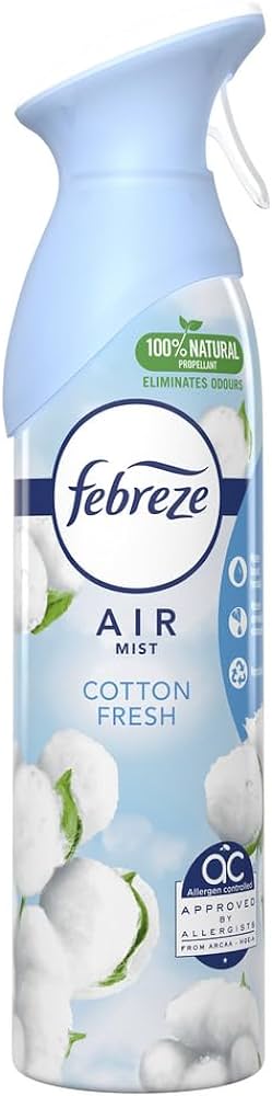 Febreze Cotton Fresh Luftfrisker Spray 2 i 1 forfrisker & bekæmper lugte