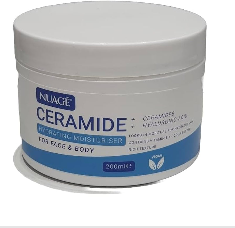 NUAGE - Ceramide-fugtighedscreme til ansigt og krop med vitamin E, kakaosmør 200 ml