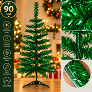 Kunstigt Juletræ – 90 cm – Metallisk Grøn