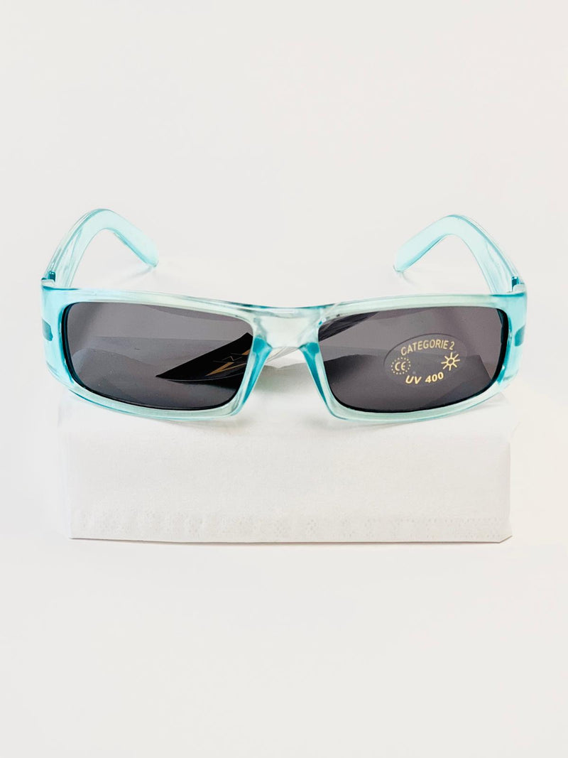 Børne solbriller UV - lyseBlå klar brillestel