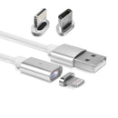 3 i 1 magnetisk opladerkabel med Micro USB, Type C, Lightning-stik 100cm
