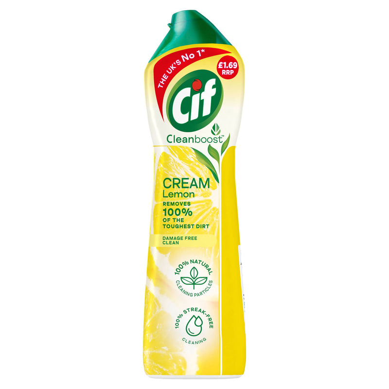 Cif - Rengøringscreme Lemon 100% naturlig partikler