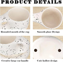 DS - Buttet kaffekrus-kop - Søde krus Hvid keramisk kop, polka-prikket