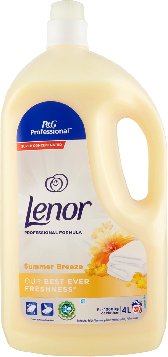 Professional 4L Vaskemiddel fra Lenor, Summer Breeze (under 1 kr pr vask)