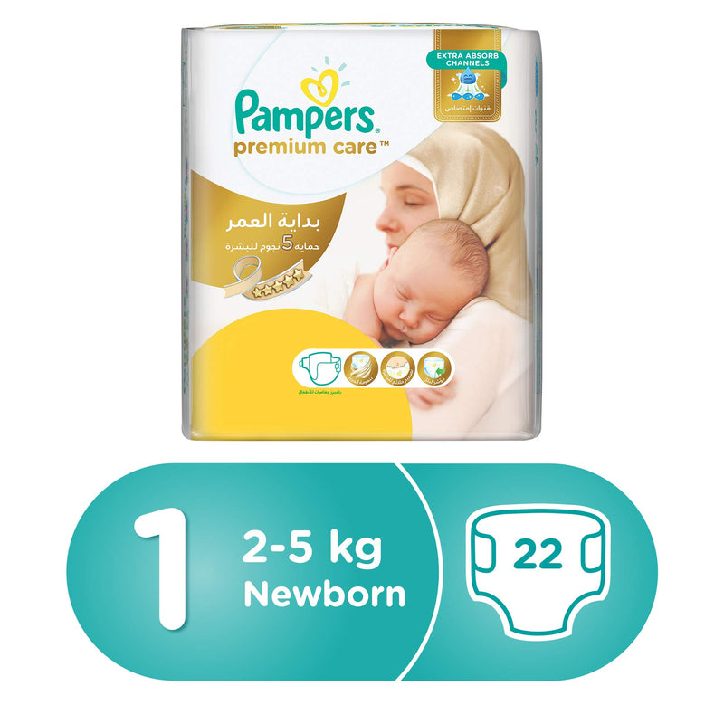 Pampers Premium care bleer -  22 styk (2 - 5 kg)