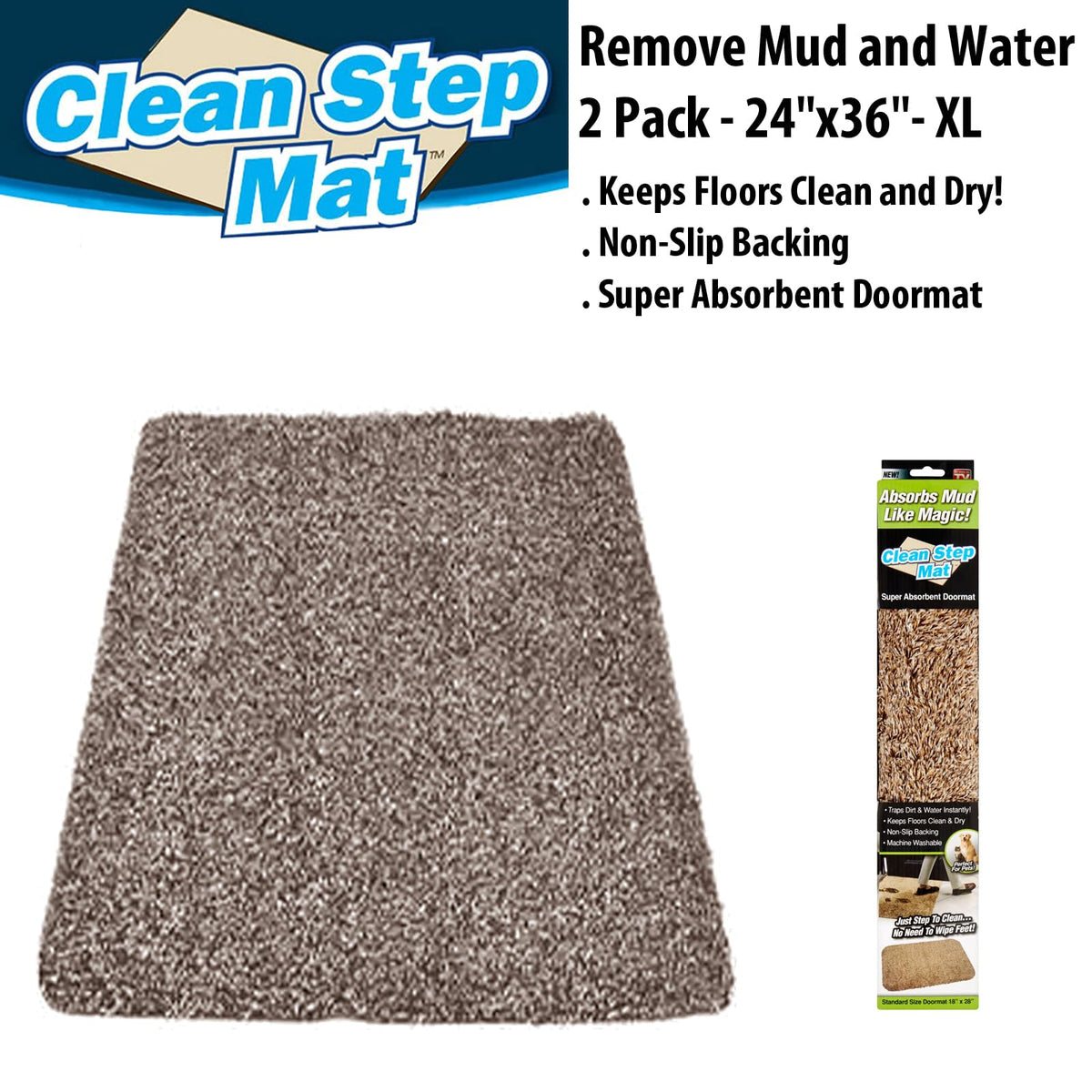Clean Stem Absorberende dørmåtte 45 x 60 cm