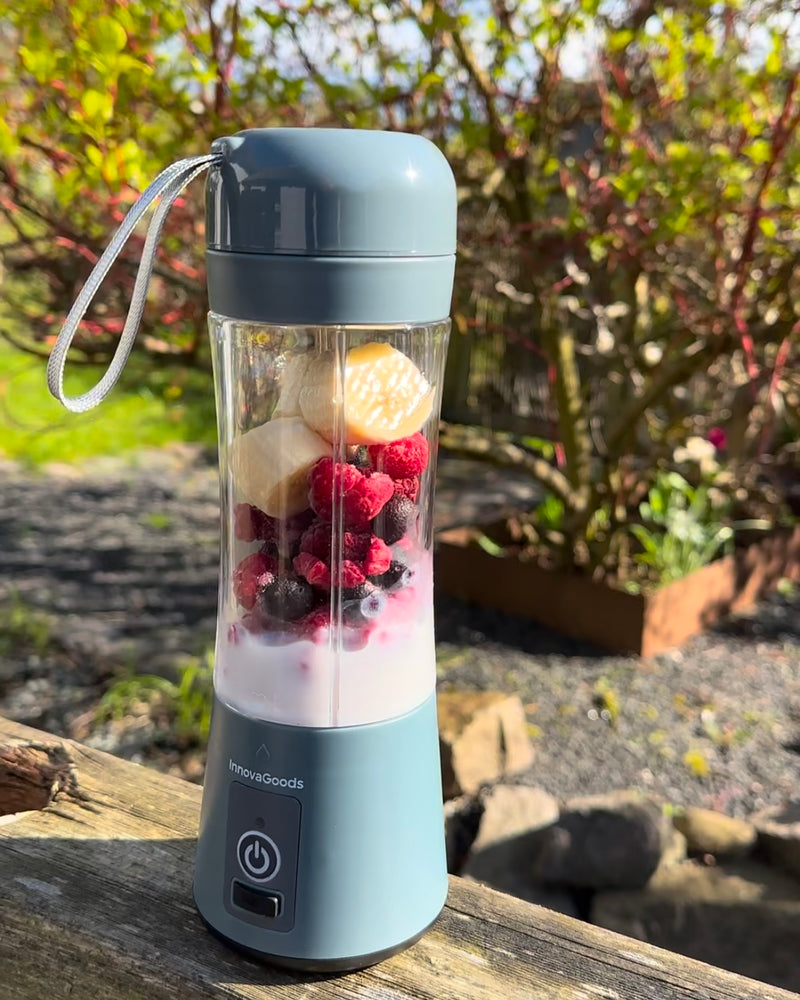 Kraftfuld Mini Blender med Stålknive – Bærbar, Genopladelig &amp; Perfekt til Smoothies