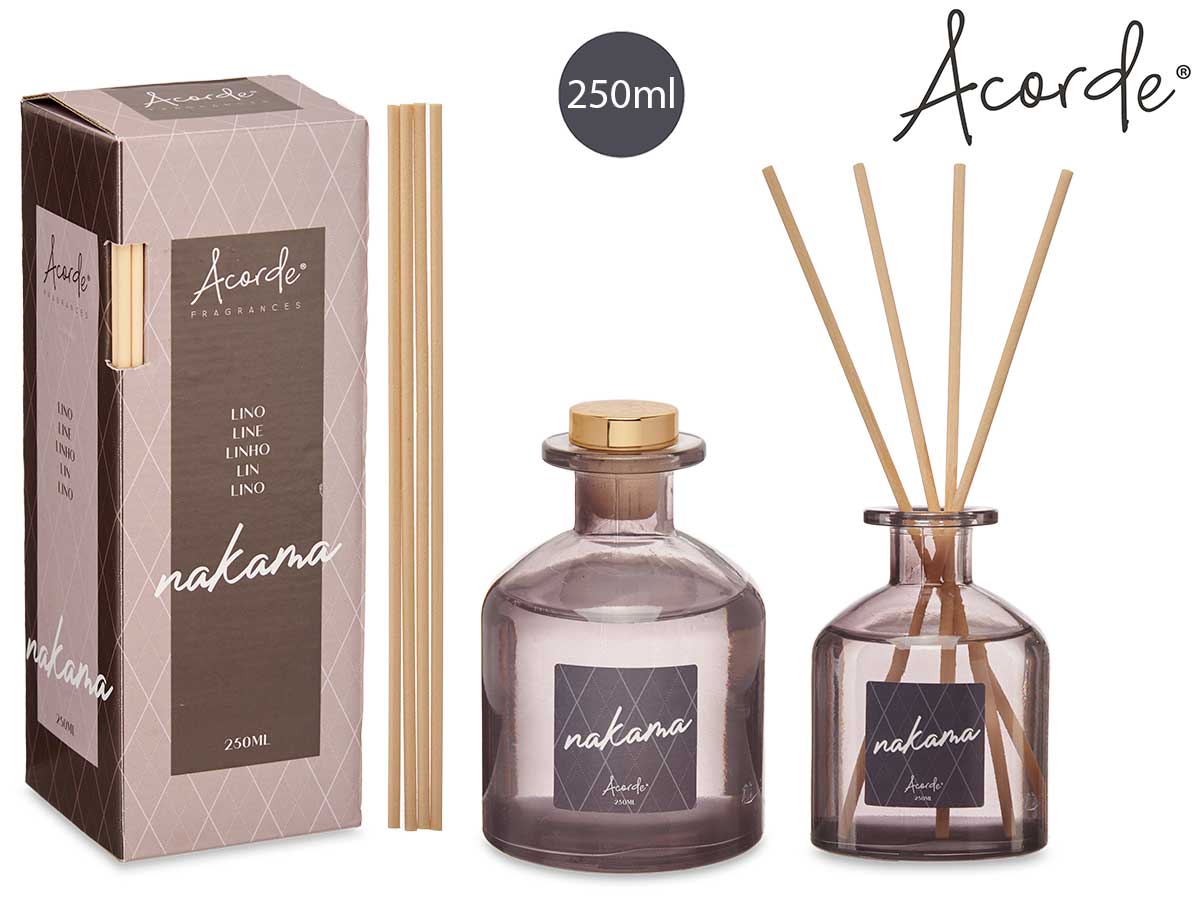 Acorde - 250 ml Duftvæske glas med duftpinde gaveæske Line