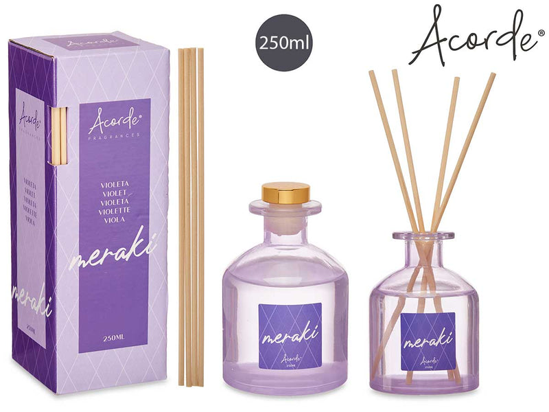 Acorde - 250 ml Duftvæske glas med duftpinde gaveæske Violette