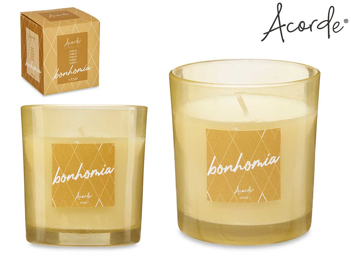 Acorde - 35 timer 120gr duftlys i glas i gaveboks Amber