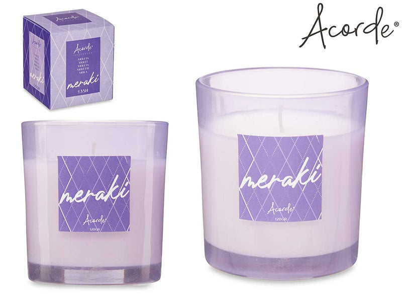 Acorde - Meraki 120gr duftlys i glas Violette i gaveboks 35 timer