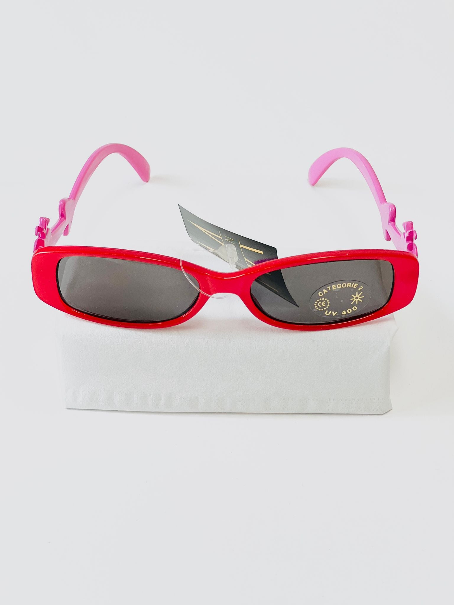 Børne solbriller UV - Pink & Rød med æble