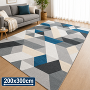 Geo Mosaic Tæppe - 200x300 cm - Blue Grey