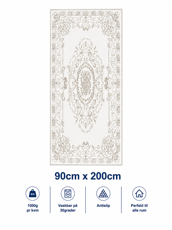 Tæppe / løber 90x200cm, Ivory Elegance