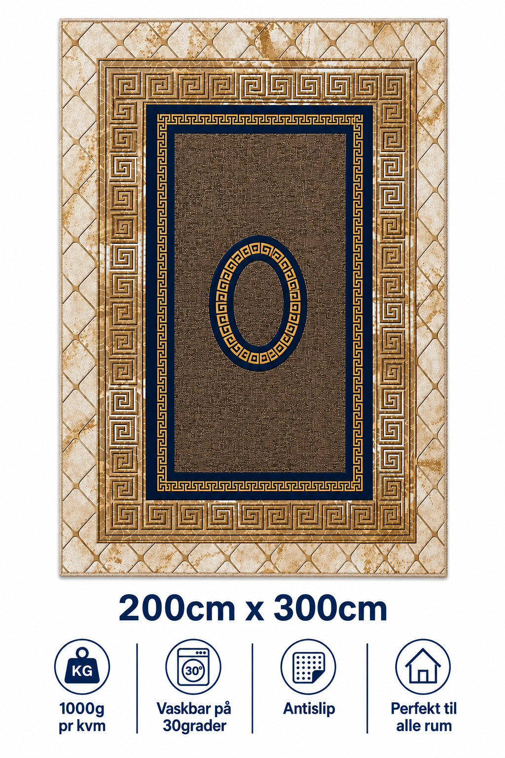 Imperial Frame Tæppe - 200x300 cm - Royal Gold