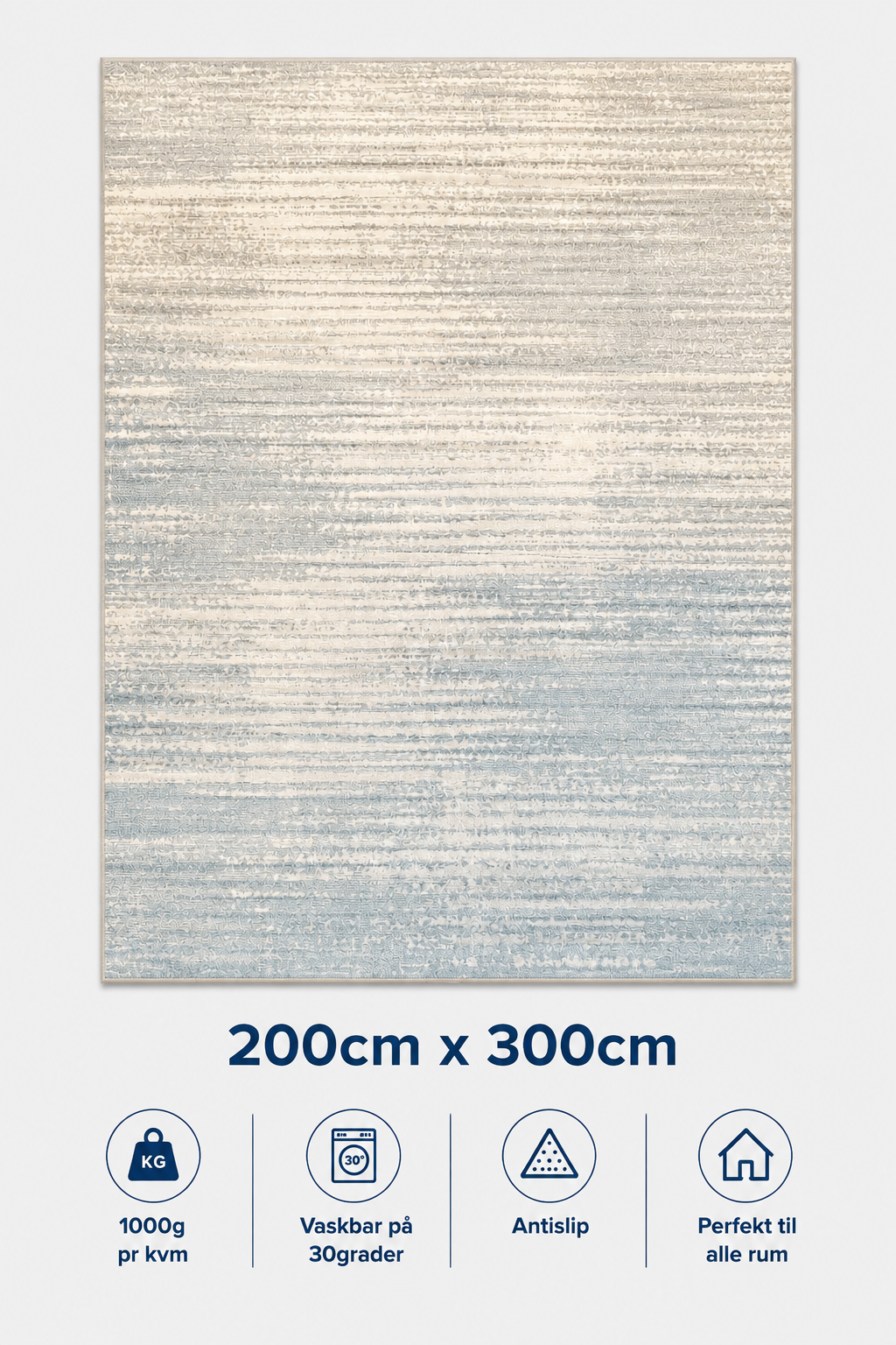 Cloud Fade Tæppe - 200x300 cm - Mist Blue
